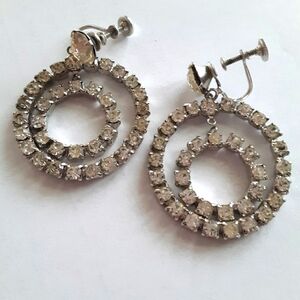 Vintage Double Circles screw back earrings
